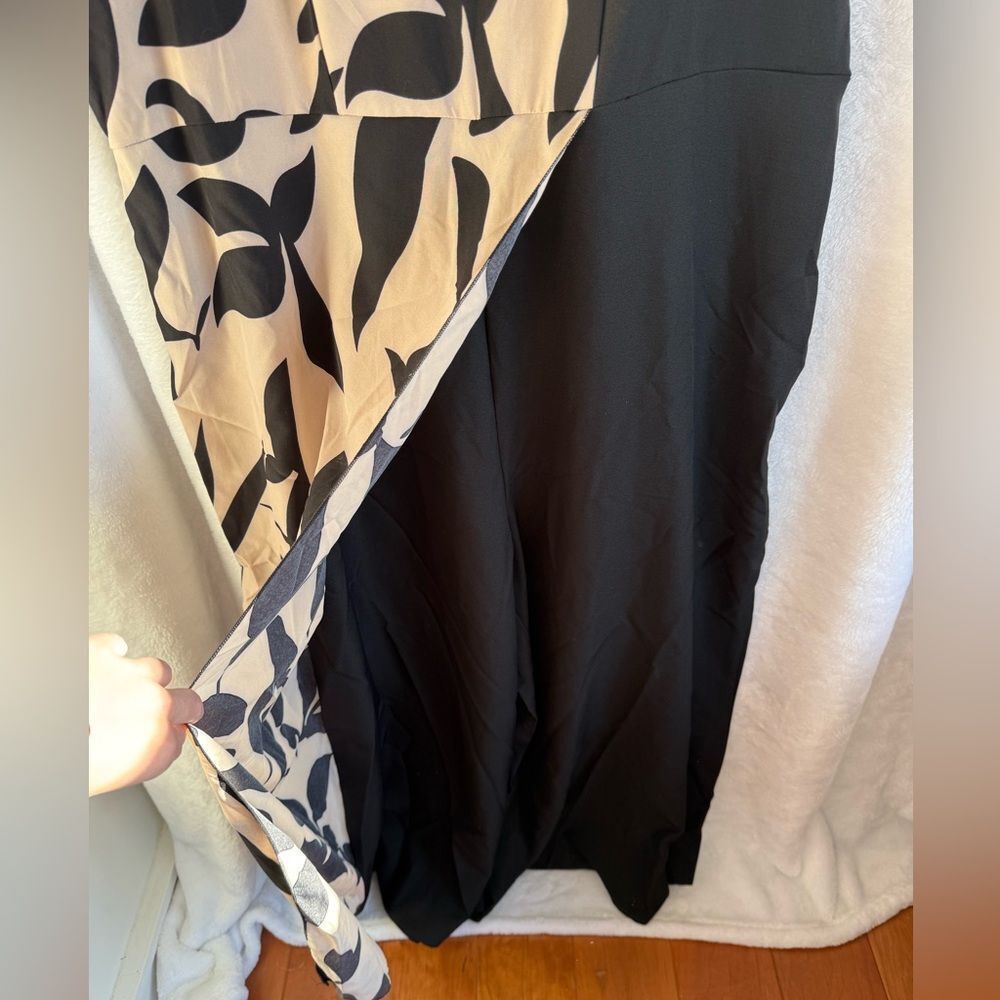 Shein Curve Black And Beige Patterned Jumpsuit - image 2